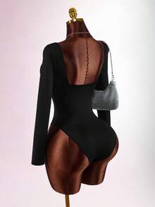Amplova 2026 New Sheer Sexy Bodysuit - Black - View 7