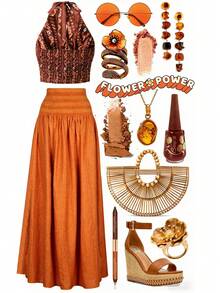 Lyxana Chân váy chữ A xếp ly eo kiểu dáng thường ngày đa năng dành cho nữ - trái cam - Xem 2