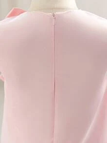 SHEIN Glamorique Kids 小女孩花童伴娘礼服，婚礼，花童，生日拍照服装，适合正式场合，钢琴演奏，浅粉色连衣裙，小女孩连衣裙，女孩生日粉色连衣裙，小女孩腮红粉色连衣裙，优雅粉色连衣裙，5岁 - 粉色 - 查看 4