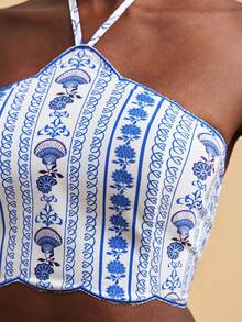 Travachic Women's Vacation Beach Floral Print Cropped Backless Halter Top - Multicolor - View 6