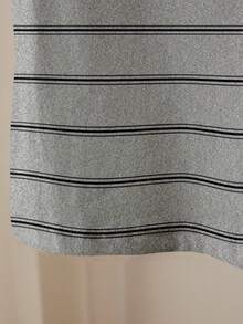 Lalippa Women's Striped Round Neck Dropped Shoulder Casual Loose Versatile T-Shirt - Multicolor - View 4