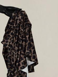 SHEIN ICON 大码女式复古性感个性时尚前卫都市摩登千禧风Y2K豹纹图案收腰深V露背吊带宽松下摆修身上衣 - 彩色 - 查看 13