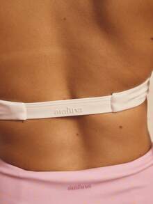 Aralina Leisurewear Active Women's Twist Front Detail Halterneck Crop Gym Workout Top - White - View 4