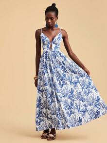 Travachic Women's Casual Vacation All-Over Print Spaghetti Strap Dress - Multicolor - View 6