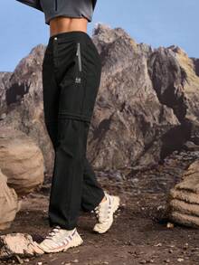 In My Nature Pantalones de senderismo para mujer con bolsillos con cremallera y desmontables - Negro - Ver 4