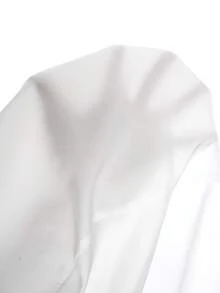 Elenzga Plus Size Women's Round Neck Sleeveless Back Tie Solid Color Lace Trim Elegant Blouse - White - View 3