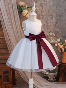 Glamorique Kids 女童优雅无袖连衣裙，公主裙，腰间饰有可拆卸蝴蝶结，适合表演、派对、婚礼、生日庆典等各种场合，四季皆宜。 - 白色 - 查看 7