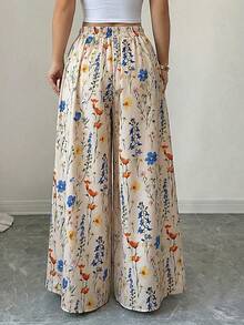 Elenzga Women's Elegant Printed A-Line Skirt Pants, Suitable For Outings, Vacations And Commuting In Spring And Summer - Multicolor - View 2