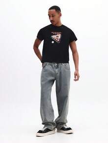 SUMWON Áo thun nam in hình bàn bi-a, cổ tròn, tay ngắn, thích hợp cho chơi bi-a. - màu đen - Xem 3