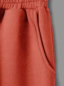 SHEIN Cottnline Cotton 2pcs Solid Drawstring Waist Sweatpants - Multicolor - View 8