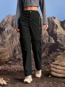 In My Nature Pantalones de senderismo para mujer con bolsillos con cremallera y desmontables - Negro - Ver 3