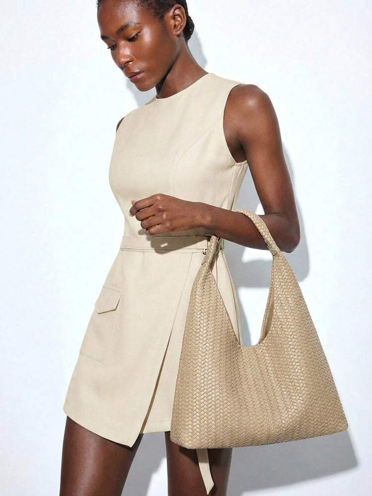 SHEIN Maija 여성용 토트백, 숄더백, 호보백, 스웨이드, 패셔너블, 우아함, 심플함, 개성, 다용도, 클래식, 출퇴근, 사무실, 데이트, 일상, 쇼핑, 애프터눈 티