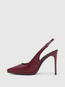 CUCCOO SZL Women's Pointed Toe Buckle Design Fashionable High Heels For Daily Wear - Burgundy - View 9