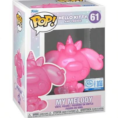  Funko Pop Hello Kitty 和朋友们 My Melody 粉色独角兽特别版乙烯基人偶 #61 可爱收藏展示模型 粉丝和收藏家礼物