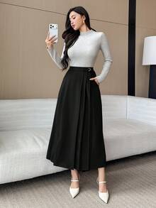 DAZY Women's Solid Color Pleated Casual Versatile Date/Travel Mini Skirt Summer - Black - View 4
