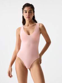Loungeista 1pc Đồ định hình nữ MOVWIN cho mùa hè, bodysuit jumpsuit không đường may, nịt bụng phẳng, thắt eo, nâng mông, làm thon gọn - Hồng - Xem 4