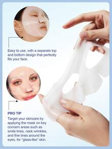 SlowSunday 胶原蛋白和玻尿酸面膜 3 片装，韩国胶原蛋白面膜，啫喱状胶原蛋白面膜，深层保湿，提升肌肤弹性，令肌肤光滑，韩妆，派对必备，适合夏季使用 - 藍白色 - 查看 5