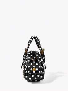 Viva Strut 女士黑白波点手提包，时尚、个性、简约、百搭、街头风，适合甜美酷女孩、辣妹、Y2K、复古、铆钉、经典、青少年、约会、日常、购物、下午茶等场合。 - 黑與白 - 查看 3