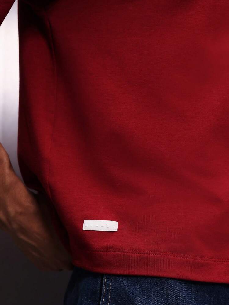 PLAYBOY X SUMWON Herren Urlaubs Boxy Fit rotes Kurzarm Crew Neck T-Shirt mit Chili Pfeffer Muster, lässiges Streetwear Oberteil