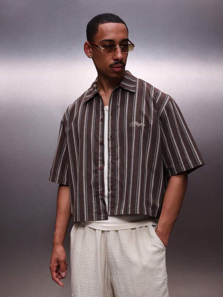 PLAYBOY X SUMWON Camicia a righe con bottoni e stampa