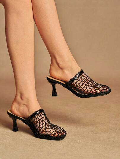 Rosivie Women's Fashionable Hollow-Out High Heel Sandals, Summer