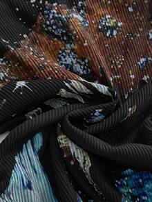 ROMWE Y2K 前卫复古坏女孩韩流男女通用街头风星空铆钉印花迷你连衣裙 - 黑色 - 查看 3