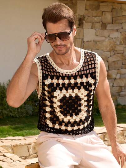 Manfinity CityGents 男士休闲拼接圆领针织衫，日常百搭