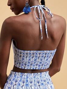 Travachic Women's Vacation Beach Floral Print Cropped Backless Halter Top - Multicolor - View 2