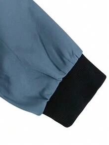 Manfinity Homme Men's Baseball Collar Zip-Up Casual Versatile Daily Wear Long Sleeve Jacket - Baby Blue - View 6