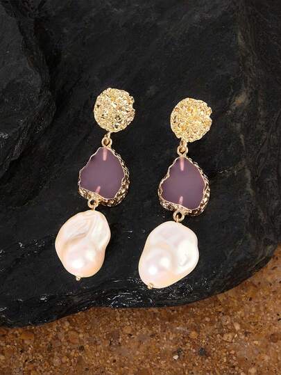 Opalesca Women Dangle Earrings,Outfits,Old Money,Beaded,Wedding/Bridal Accessories,Fairycore/Fairy,Pearl,Fall/Autumn/Winter,For Mom/Women/Girl/Mother,Elegant,Premium