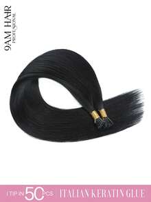 Ekstensi Rambut I-Tips 22 inci 50 helai Rambut Manusia Asli Mudah Ditata Ekstensi Rambut Manusia Hitam I-Tips Ekstensi I-Tips untuk Wanita - S1 - View 3