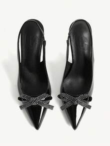 CUCCOO CHICEST Giày nữ mùa xuân hè mới, mũi nhọn, gót thấp, cao gót đơn giản, giày công sở, giày nữ gợi cảm, giày cao gót gót thấp, giày dự tiệc, giày đi làm, giày ngày Valentine, giày dự tiệc tối, giày cưới. - màu đen - Xem 10