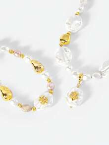 Opalesca A European And American Fashion Baroque Natural Special-Shaped Freshwater Pearl Bracelet Necklace Female French Retro Sense Personalized Fashion Collarbone Chain Bracelet Necklace - Multicolor - View 8