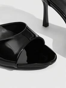CUCCOO SZL Women Shoes Spring And Summer New Black Ankle Hairtail Women's High-Heeled Sandals Fashionable Comfortable Versatile Sexy Party Banquet Women's Sandals Peep Toe Sandals Wedding Shoes Summer Shoes - ~ Mirror black - View 5
