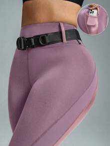 Innovista Women's High Waist Seamless Skinny Riding Pants - Purple - View 3