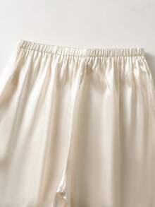 EMERY ROSE Women's Casual Versatile Solid Color Wide Leg Pants - Apricot - View 5