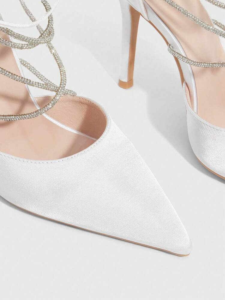 CUCCOO SZL Sexy Fashion Pointed Toe Metal Buckle Stiletto Heel Ankle Strap Sandals, Elegant Party Nightclub High Heels For Women
