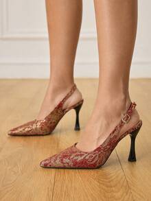 CUCCOO HITCHD Zapatos de novia de estilo chino con tacón de 9 cm de alto para mujeres - Rojo - Ver 7