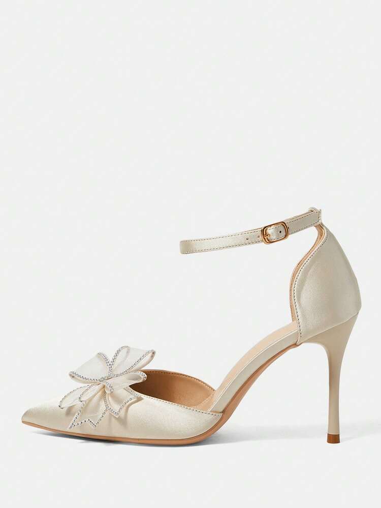 CUCCOO HITCHD Women's Pointed Toe Buckle Design Fashionable High Heels, Versatile For Daily Wear Summer Shoes Wedding Shoes Bride Shoes