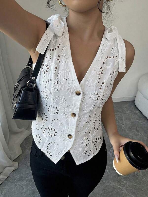 Elenzga 女士春夏优雅刺绣修身A字外套，适合通勤、约会和休闲场合