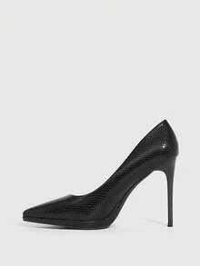 CUCCOO SZL Women's Pointed Toe Elegant Commuter High Heels Spring Shoes - Black - View 9