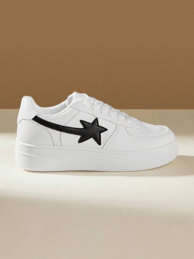CUCCOO EASI Women's Fashion Lace-Up Platform Casual Shoes, Waterproof Platform Sports Shoes, Versatile In Spring And Autumn