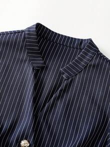 Balvessa 女士条纹金属单排扣休闲背心 - 彩色 - 查看 3