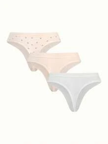 Bonmuse 3 件套女士可爱蝴蝶结内裤 - 舒适有弹性，花卉印花，低腰，柔软粘合混纺，时尚内衣，棉质内裤，粉色 - 彩色 - 查看 3