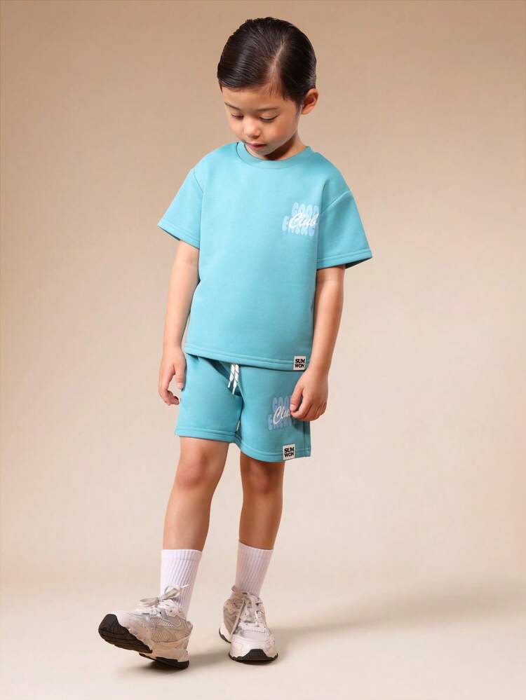 Boys Good Energy Jersey Co-Ord Set With Relaxed Fit Short Sleeve Tee And Matching Shorts Summer Casual Wear