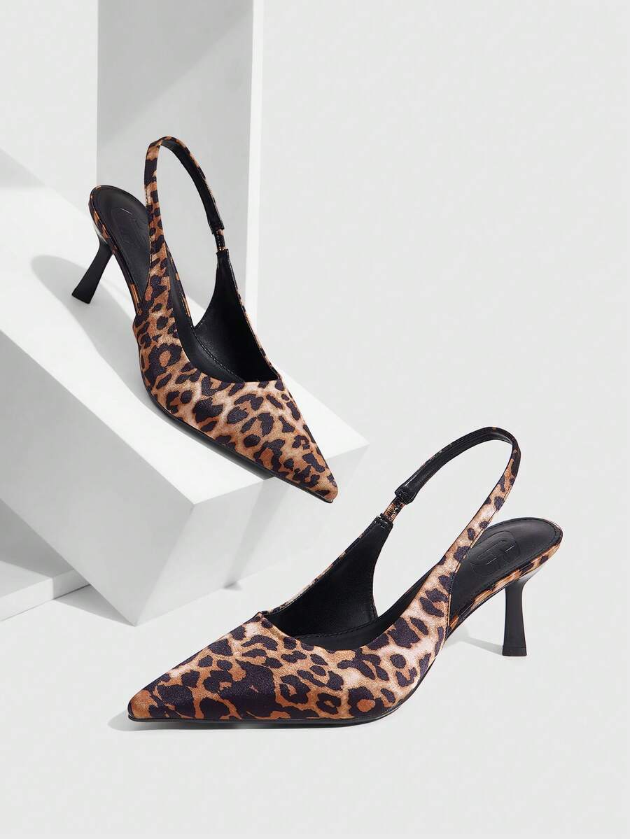 CUCCOO SZL Women Shoes Spring Summer Pointed Thin Heel 7.2cm Leopard Print Women's High Heel Shoes Daily Commuter Dating - leopard print - View 1