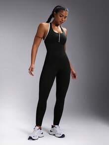 Powerista 女士撞色边饰日常健身运动连体裤 - 黑色 - 查看 6