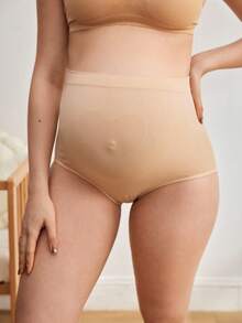 Moonlight&Mama 5 piezas/paquete Ropa interior de maternidad sin costuras de cintura alta, alta elasticidad, elegante, suave, sin restricciones, simple y cómoda para uso diario - Multicolor - Ver 3