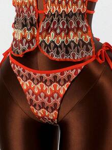 Swim Vcay 2026春夏吊带深V领抽绳露背女士度假沙滩摄影吊带比基尼泳衣 - 彩色 - 查看 8