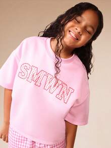 SUMWON Tween Girls T-Shirt Co-Ords - Pink - View 5